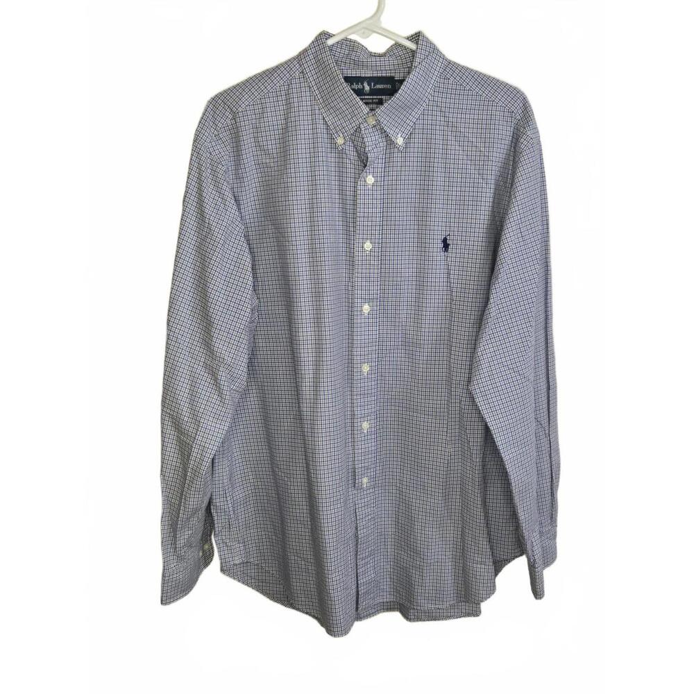 Ralph Lauren Classic Fit Button-Down Check Shirt Size 17 34/35